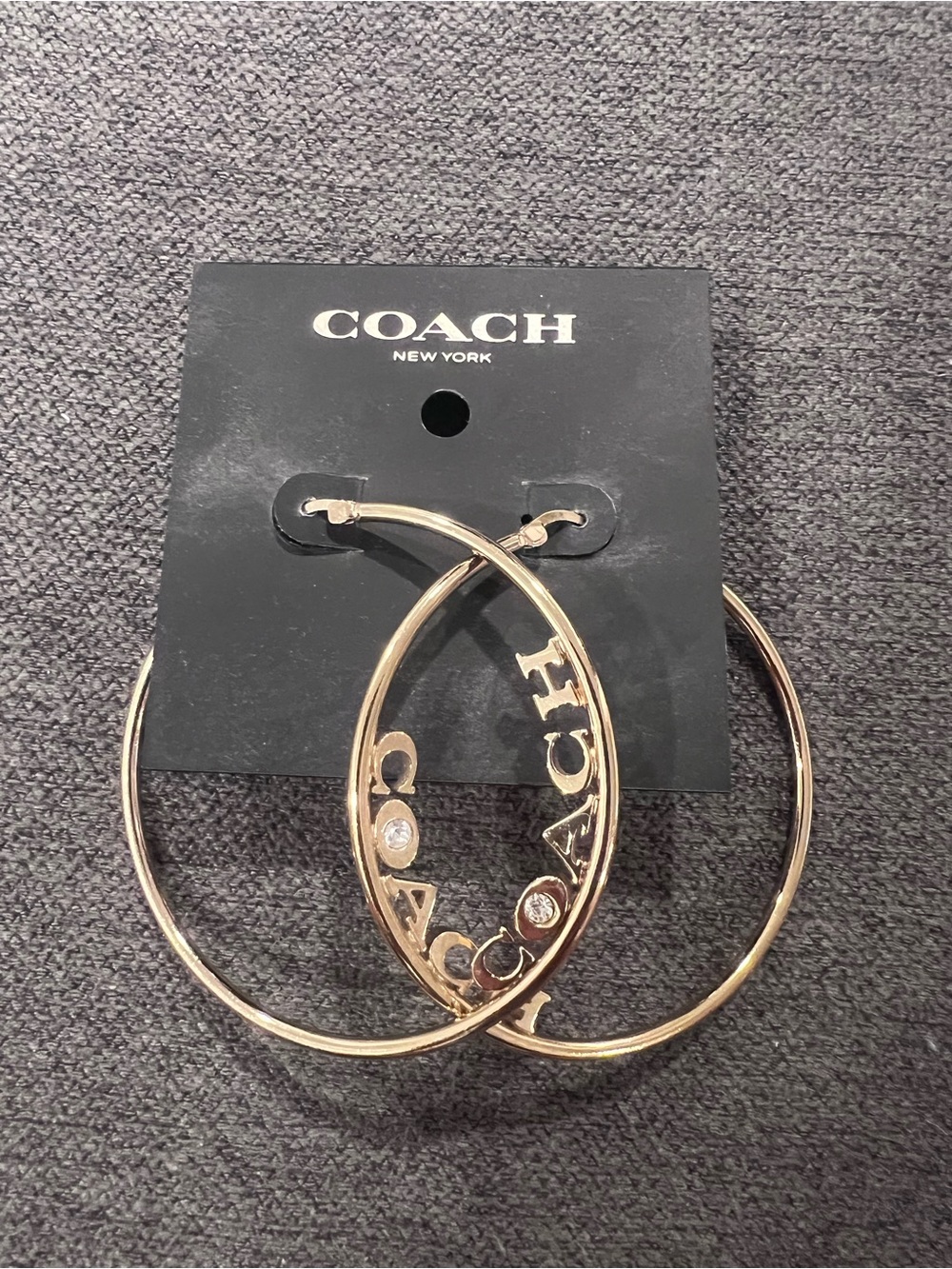 Coach Gold-Tone Hoop Earrings with Logo Cutouts